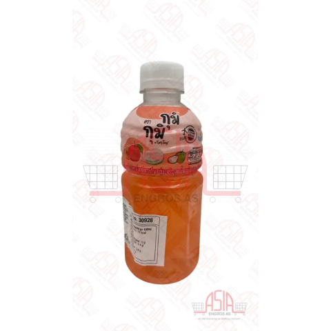 GUMI GUMI PEACH JUICE W/NATA DE COCO 24X320ML.